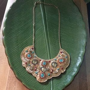 Beaded Statement Necklace 21”